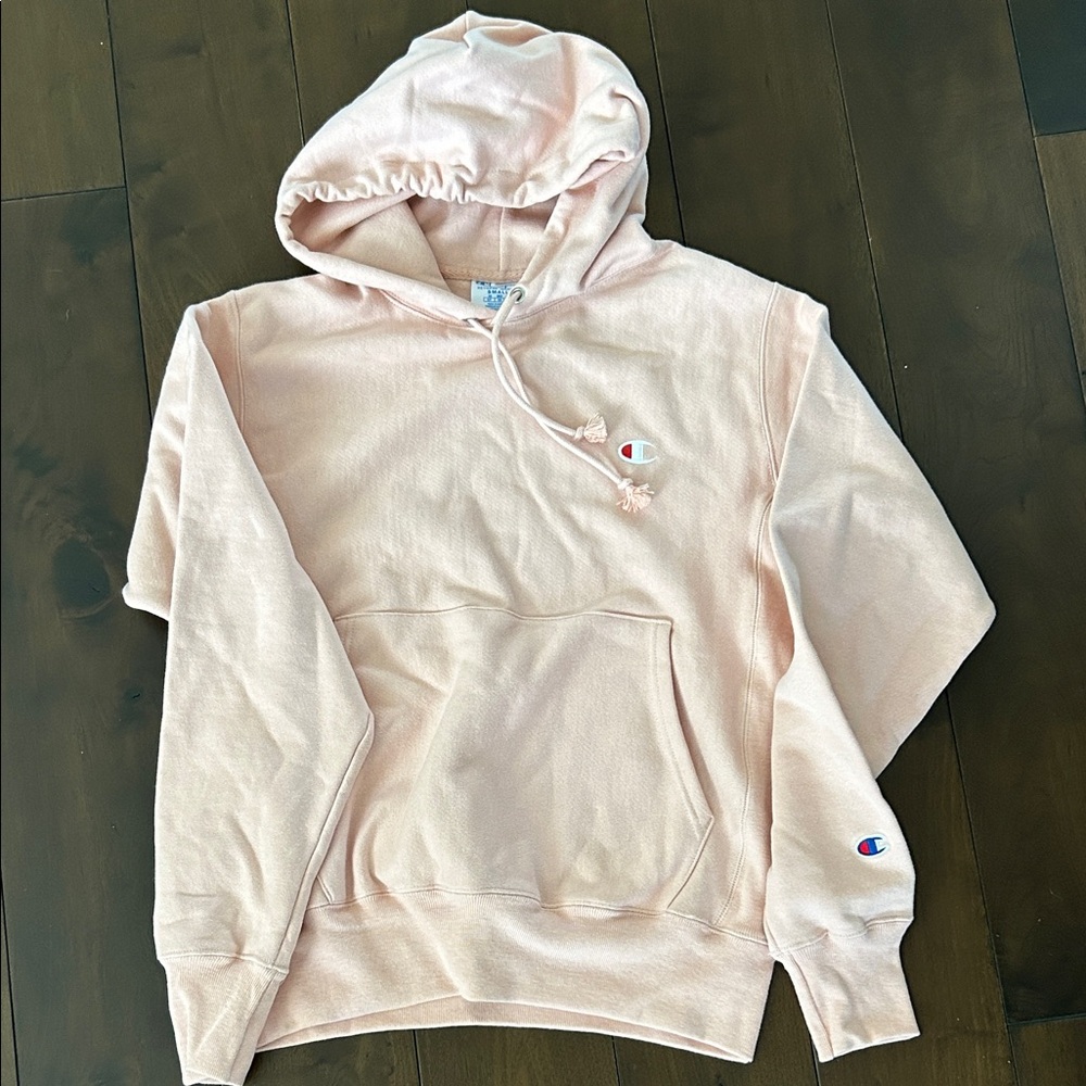 Champion Blush Pink Peach Reverse Weave Small Hoodie